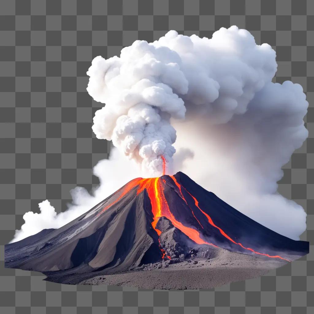 a volcanic eruption spewing lava and smoke