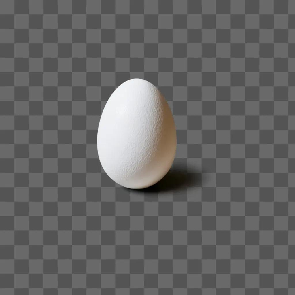 a white egg on a grey surface