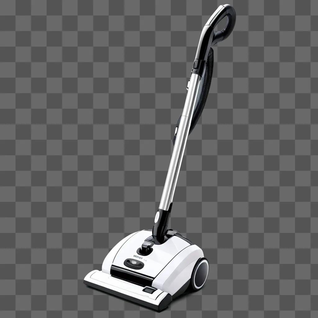 a white vacuum cleaner with black handle