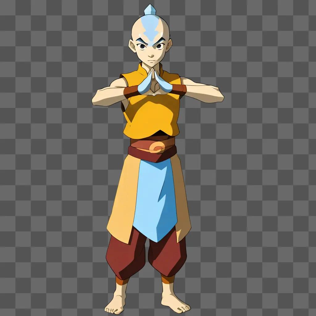 aang poses for a picture