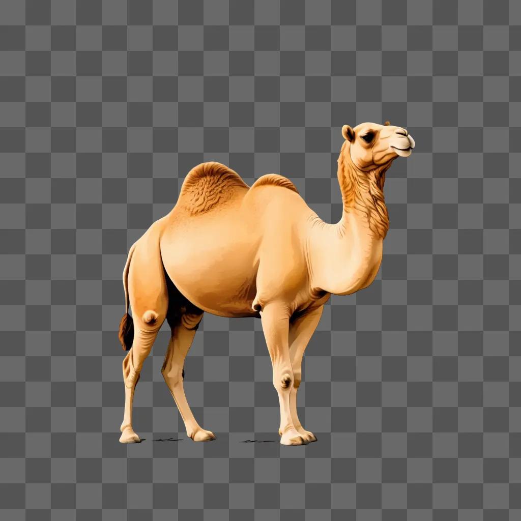 abstract drawing of a camel on a beige background