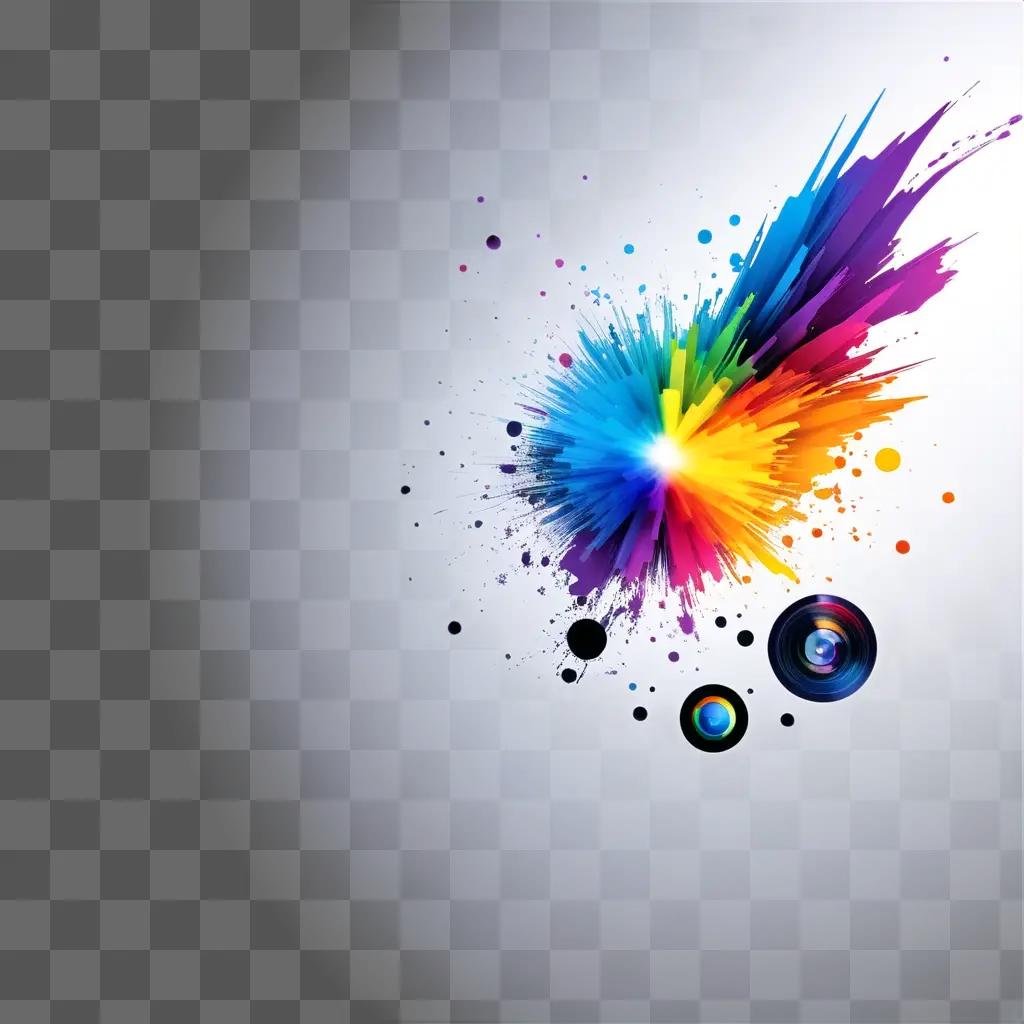 abstract multimedia design with colorful splashes