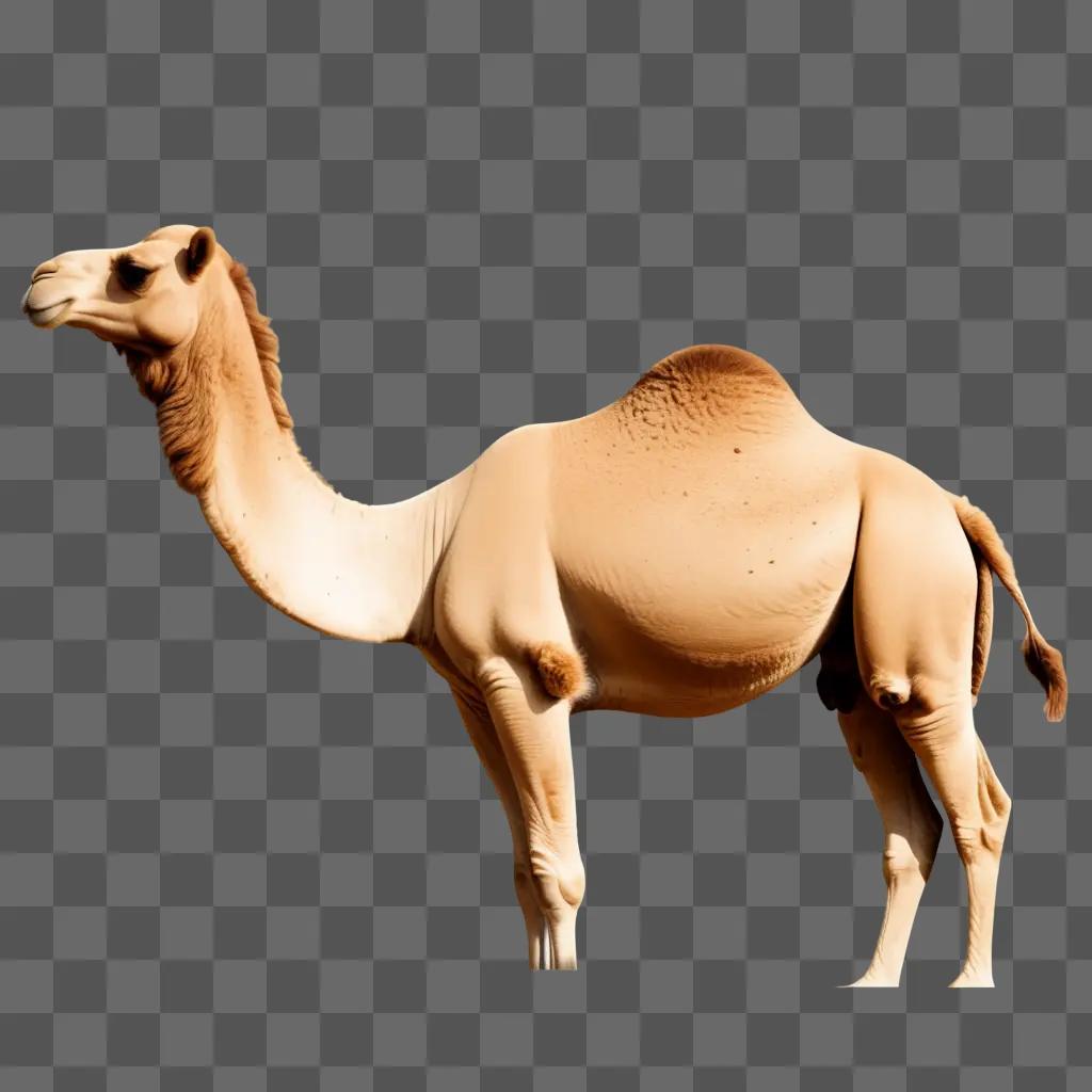 abstract sketch of a camel against a beige background