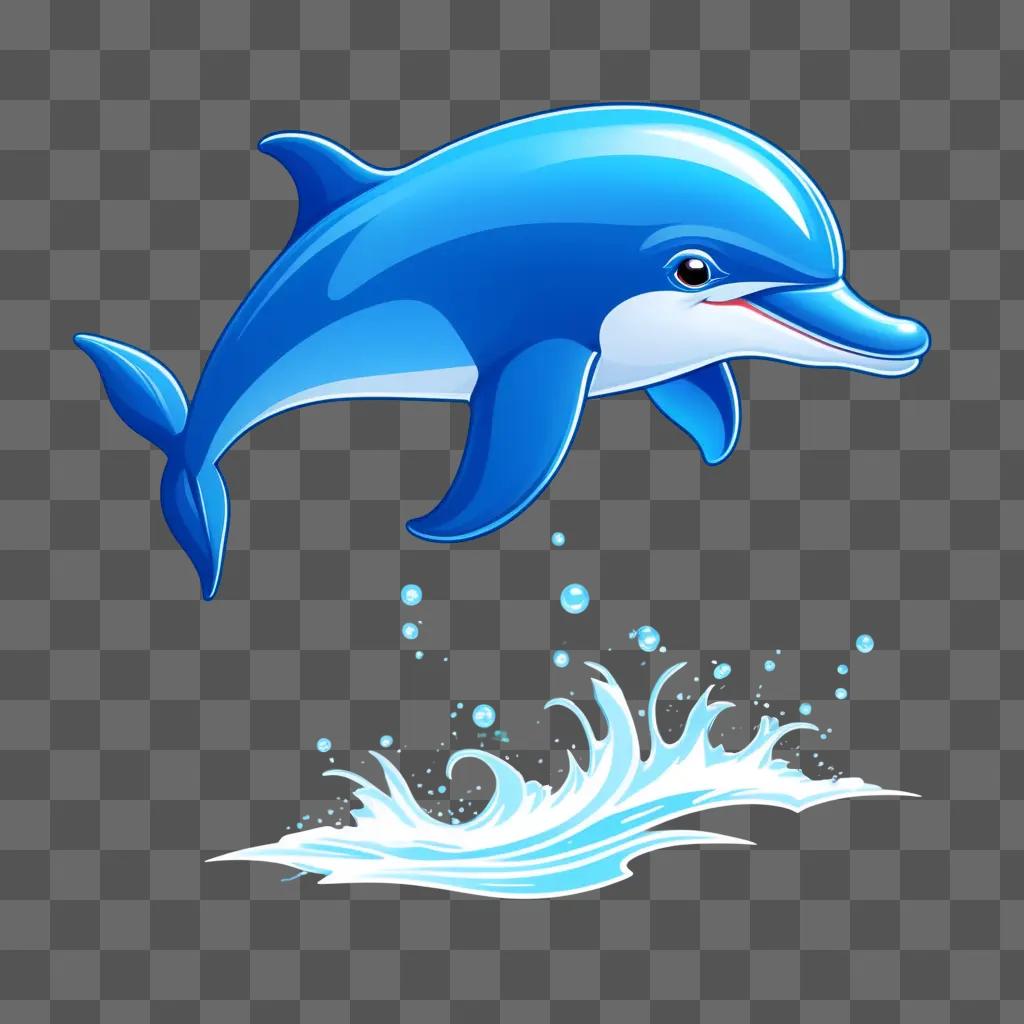 adorable cartoon dolphin drawing for kids