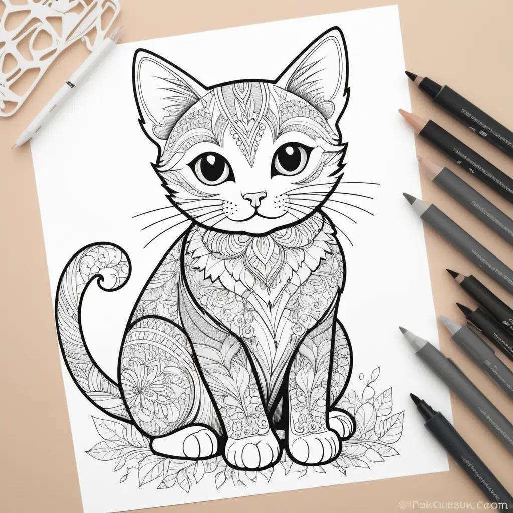 adorable cat is waiting for you to color it with a variety of colors