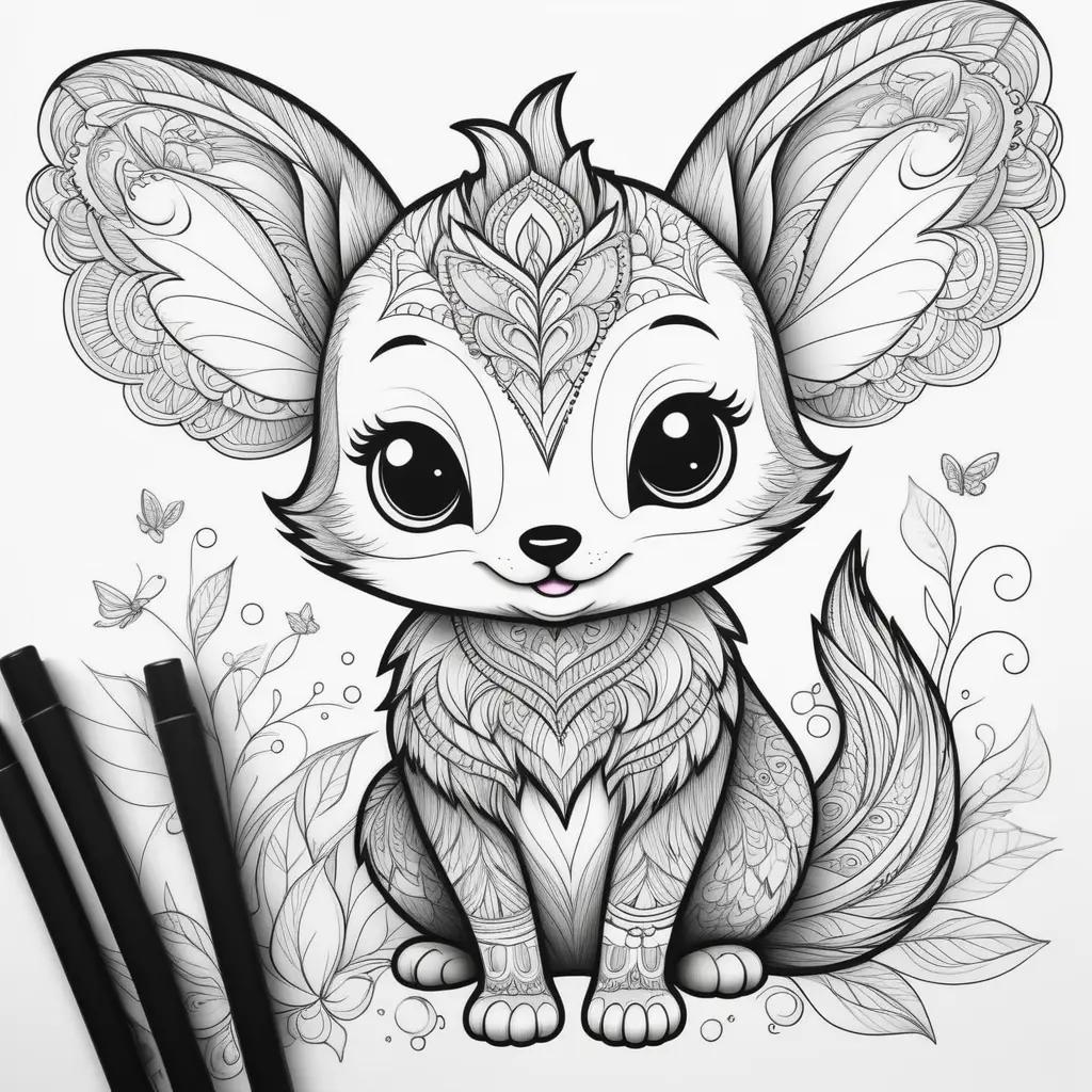 adorable drawing of a cute animal coloring pages