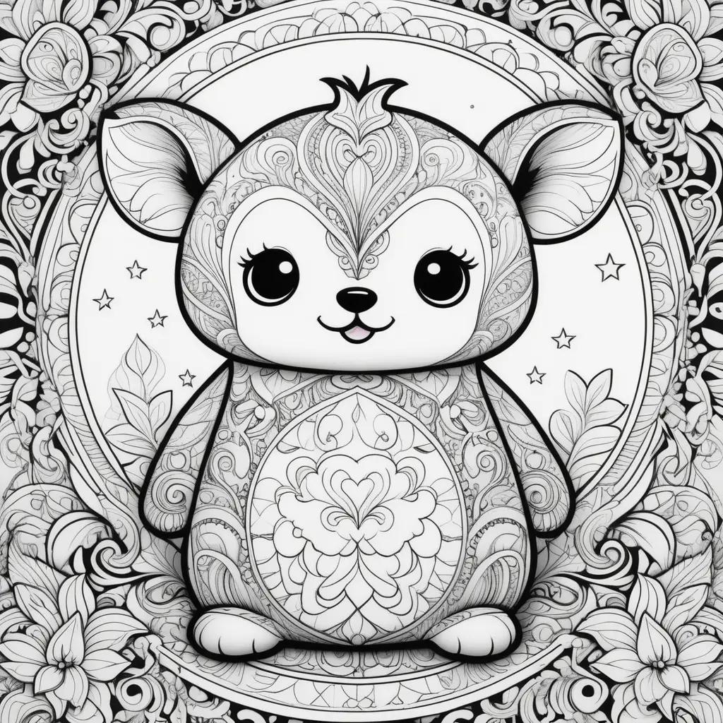 adorable huggy wuggy coloring page featuring a cute animal