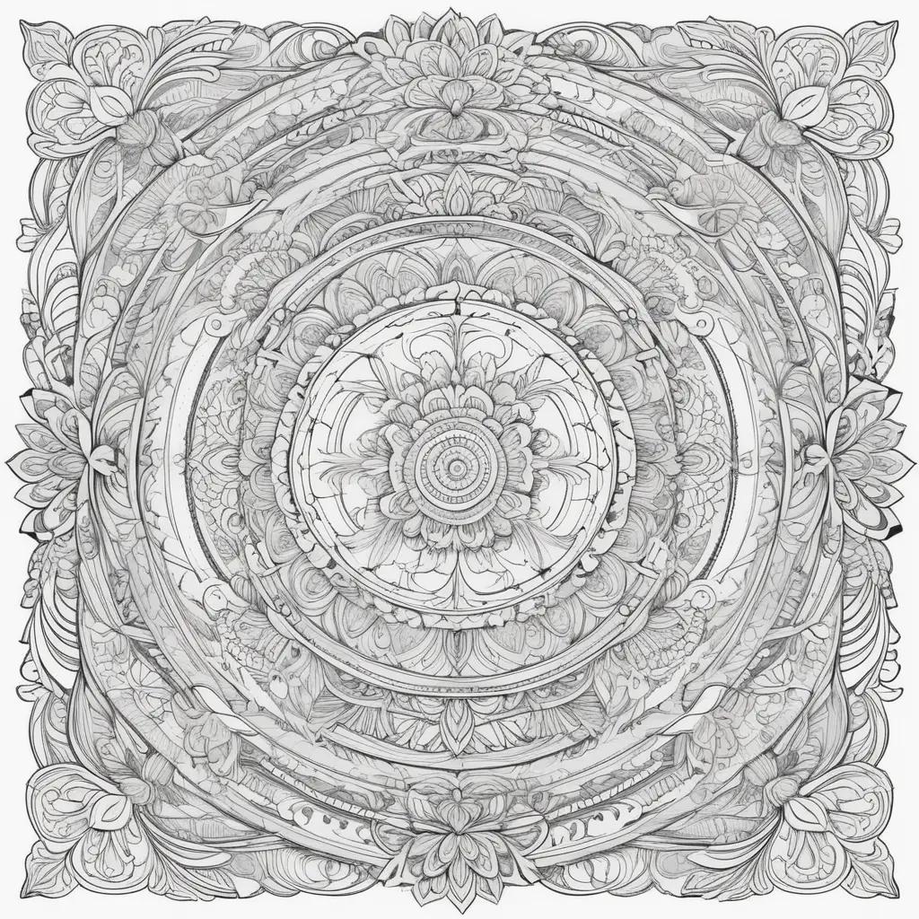 adult coloring page featuring intricate designs