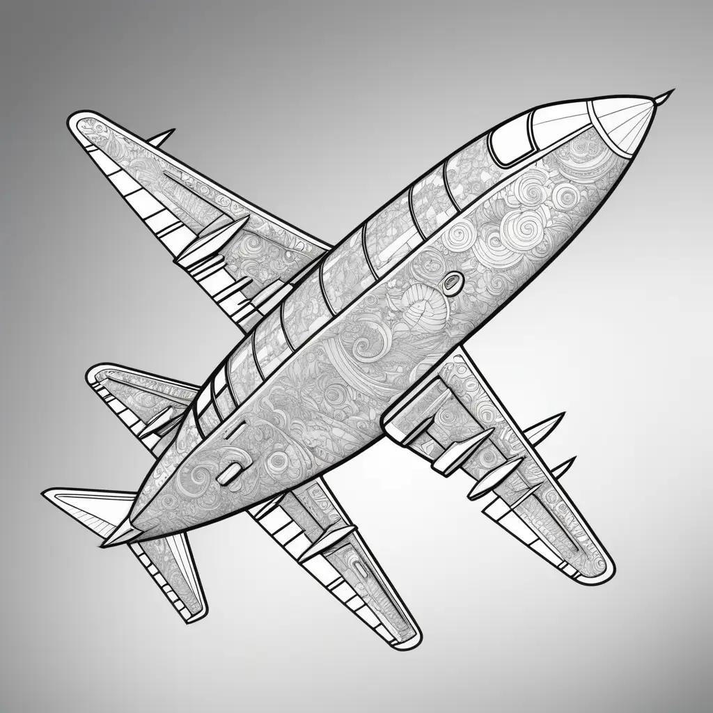 airplane with a spiral design on a gray background