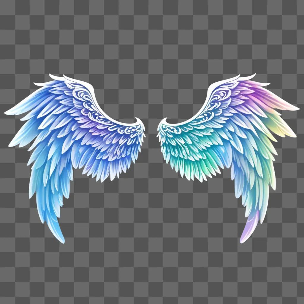 angel wing design in vibrant colors