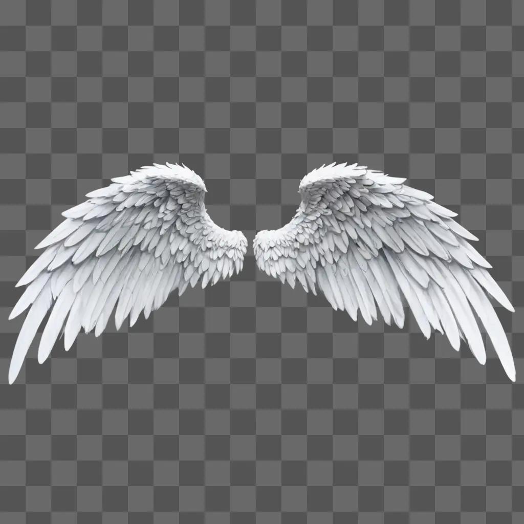 angel wings emoji A pair of white wings against a grey background