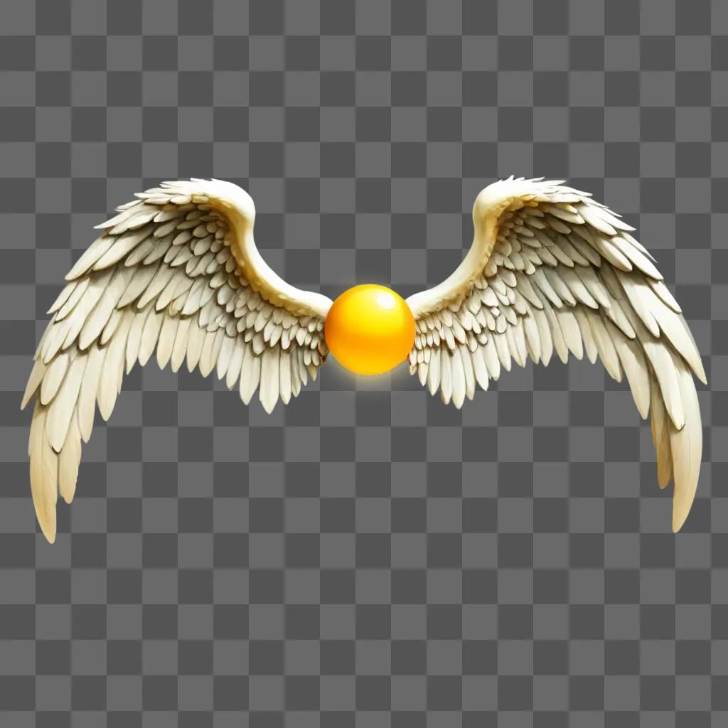 angel wings emoji A winged ball with a golden ball at the center