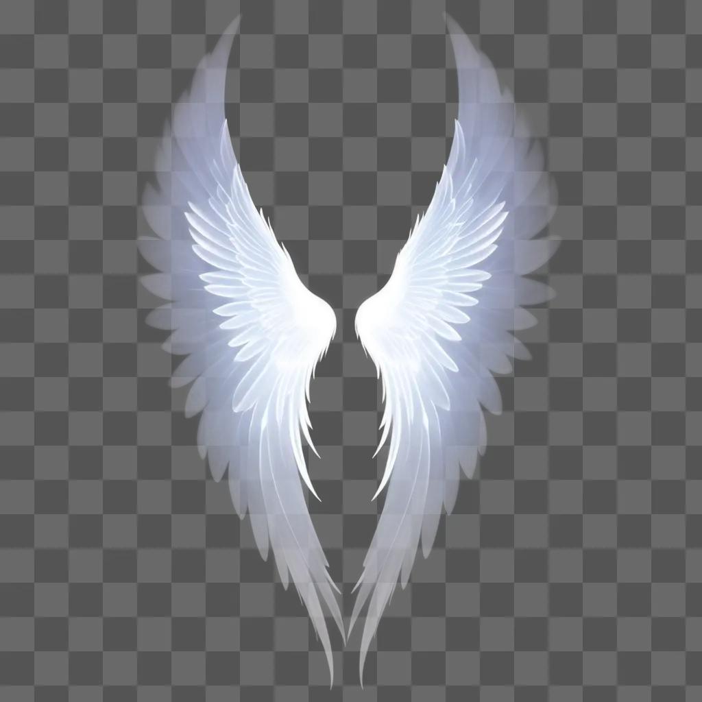 angel wings silhouette on a white background