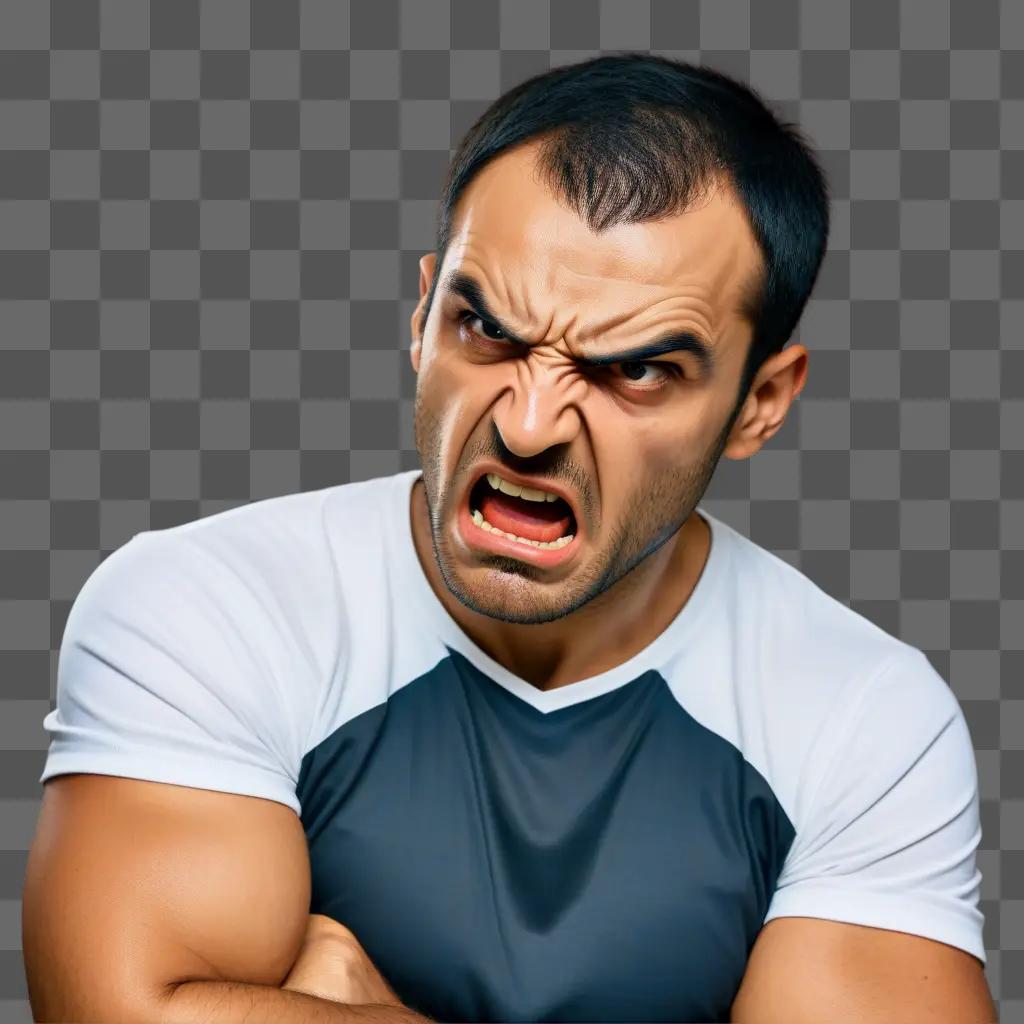 angry man with crossed arms