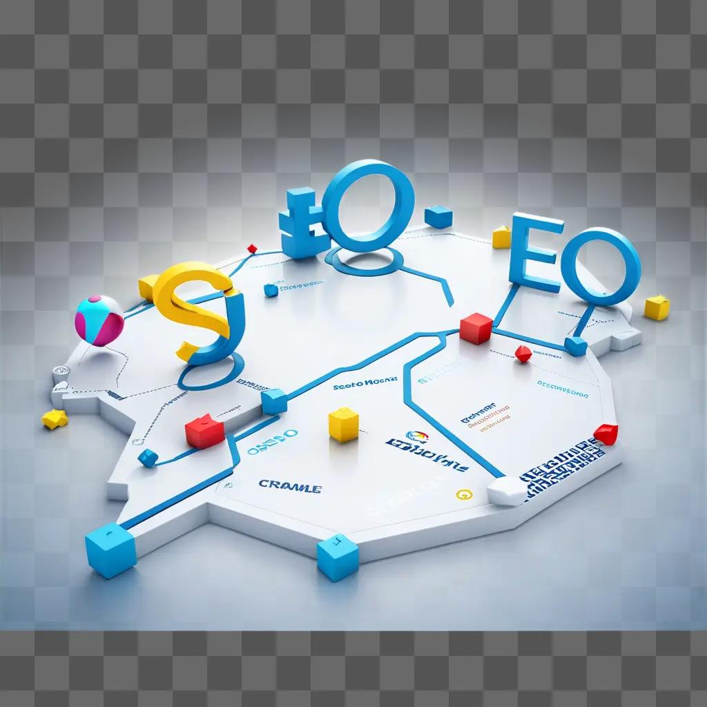 animated map with the word SEO on it