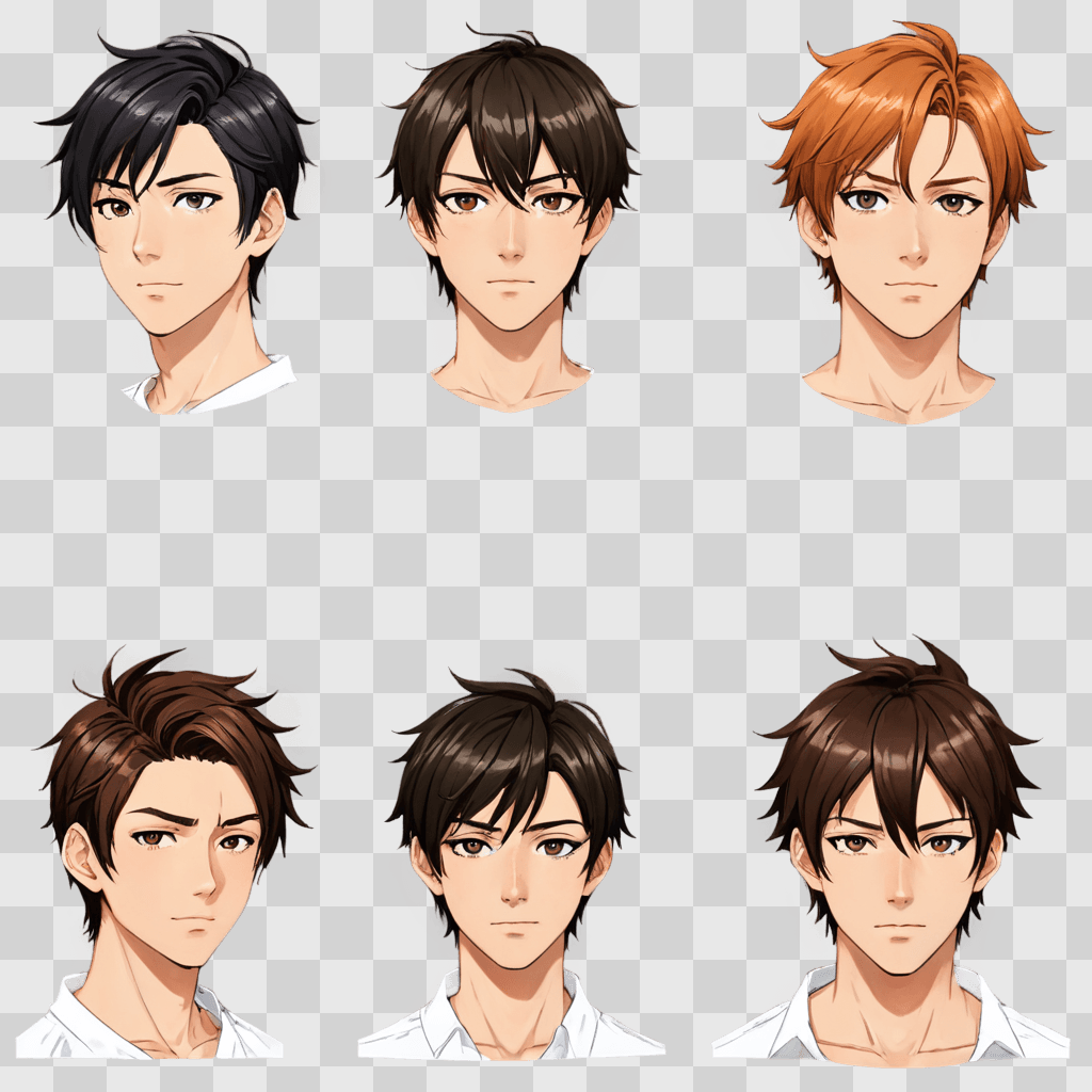 anime boy hairstyles A series of anime boys with different hair colors