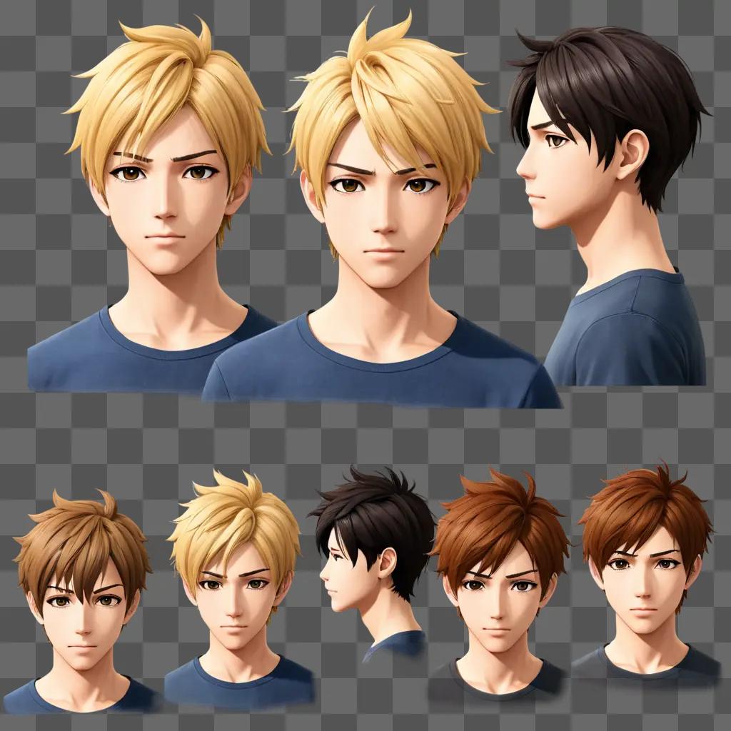 anime boy hairstyles Animated characters with different hairstyles