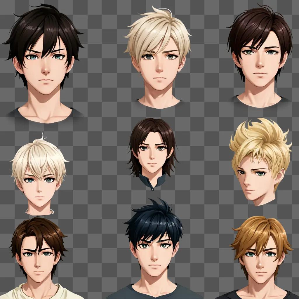 anime boy hairstyles Multiple anime boys with different hair colors