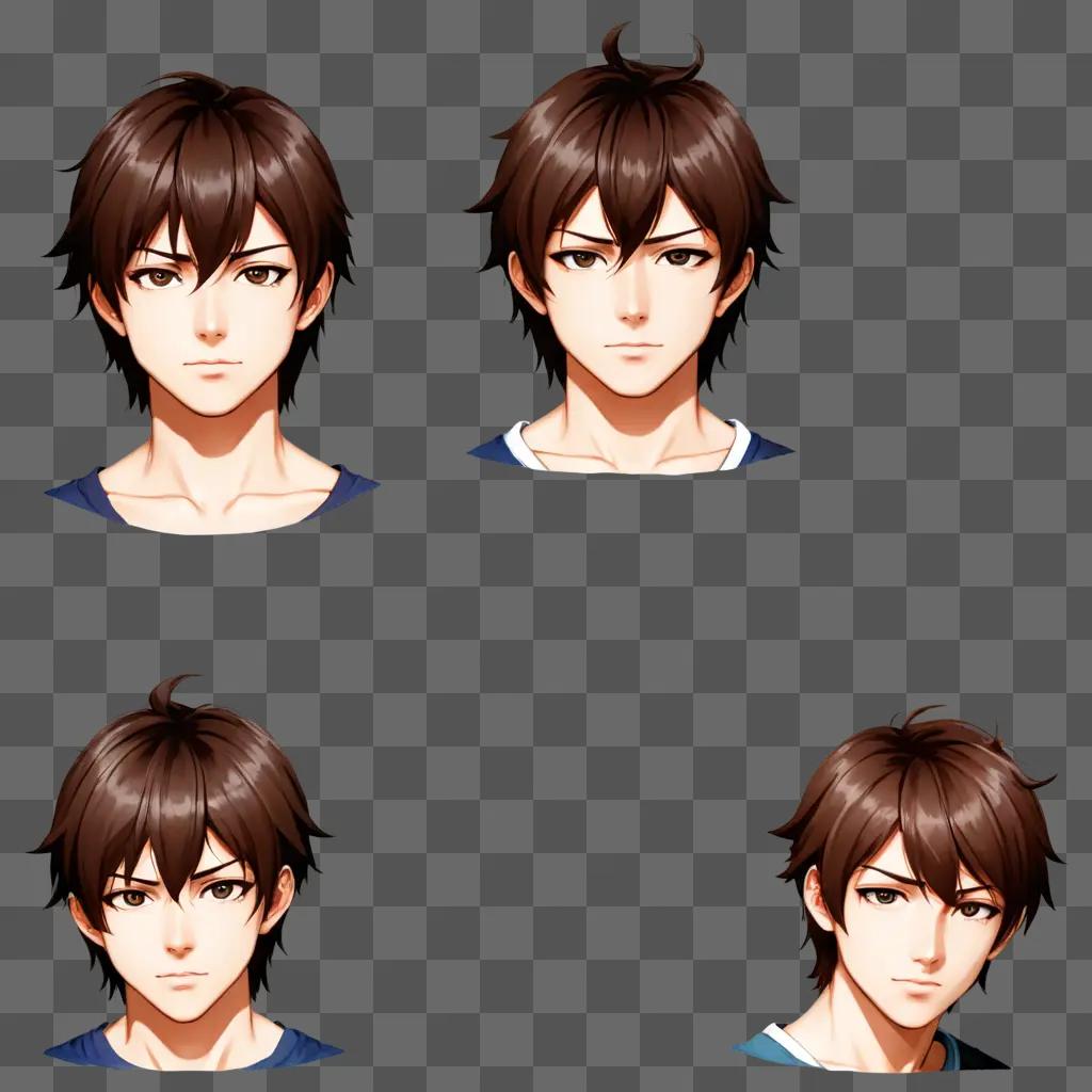 anime boy hairstyles Multiple images of a man with short hair