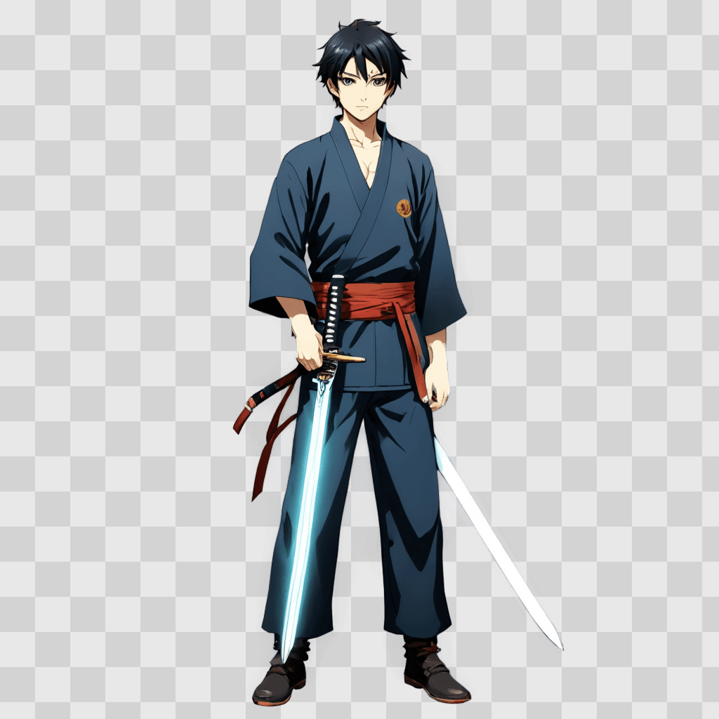 anime boy wallpaper A young man holds a sword in his right hand