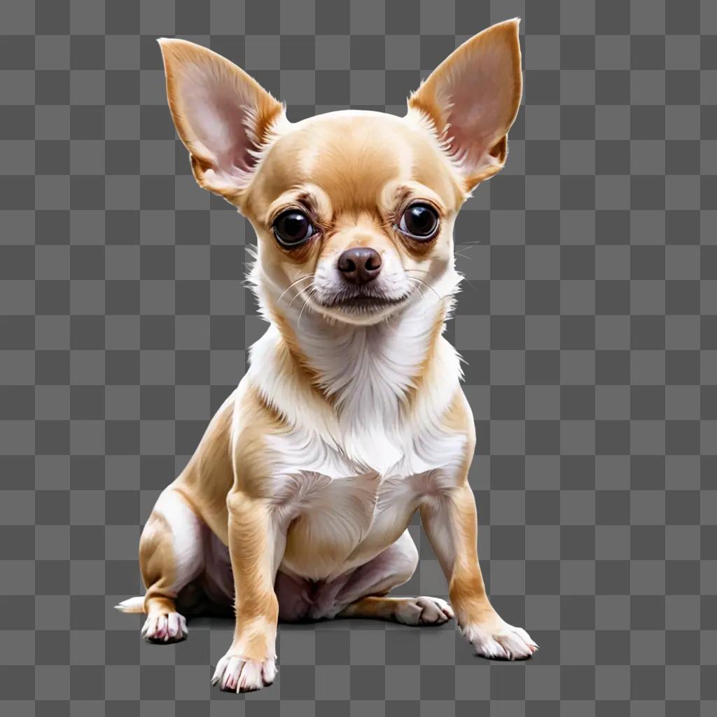 apple head chihuahua A chihuahua sits on a beige background