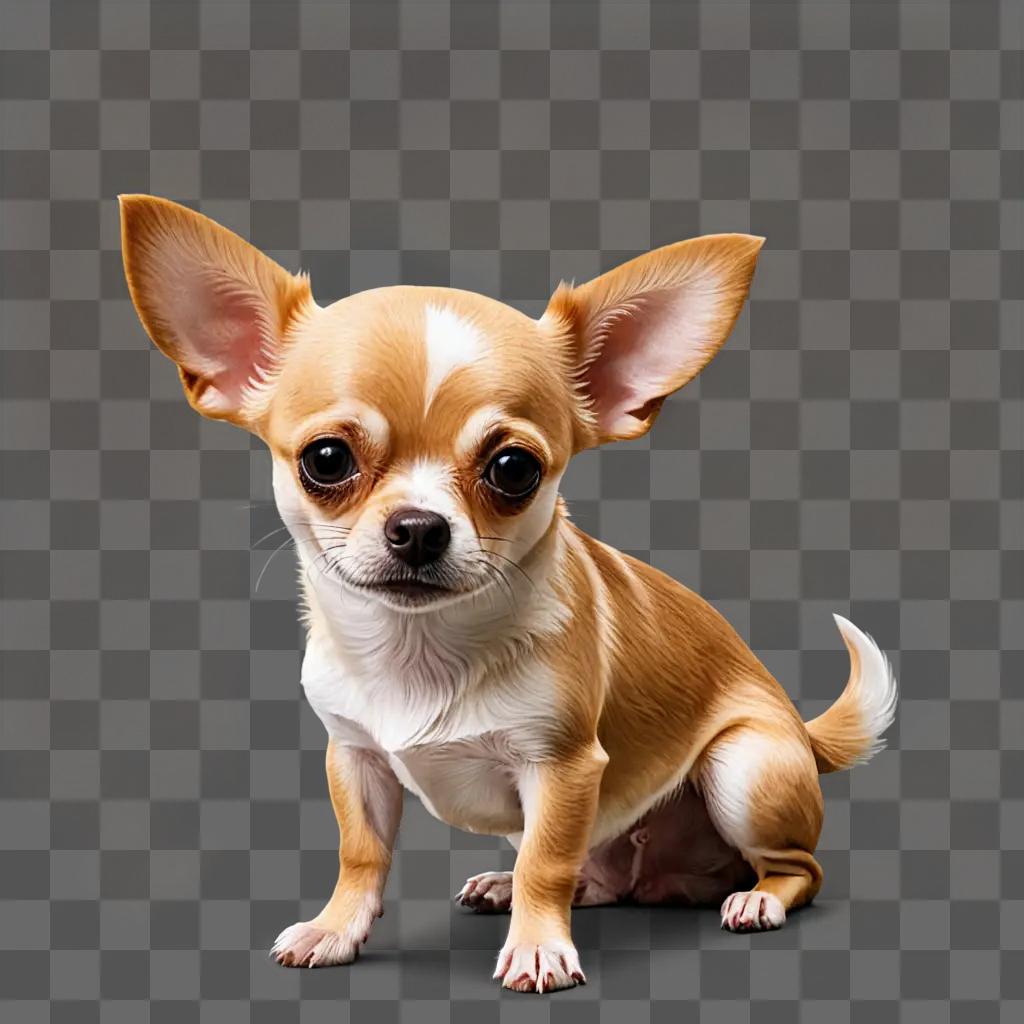 apple head chihuahua A small dog sitting on a brown background