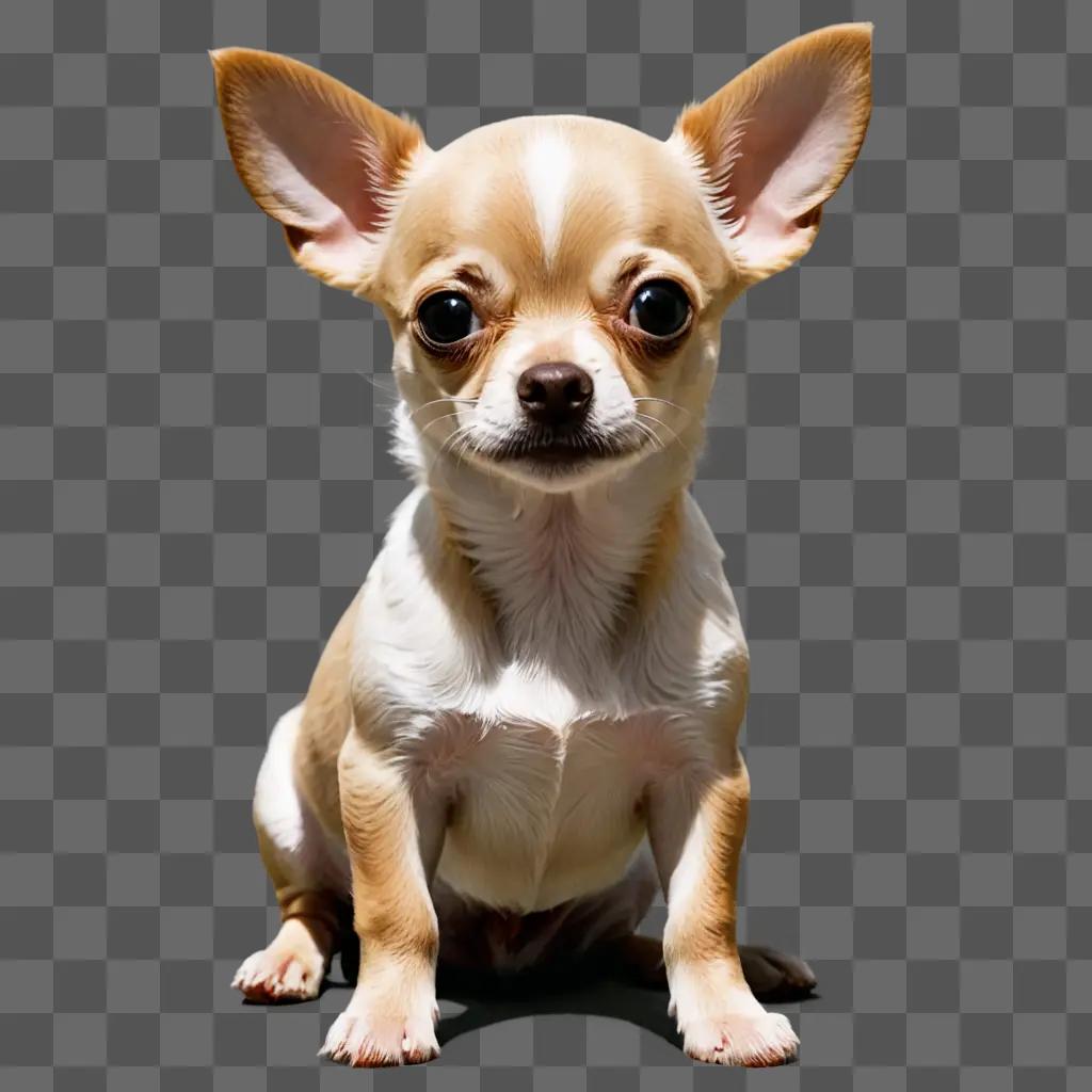 apple head chihuahua puppy A Chihuahua sits with wide eyes