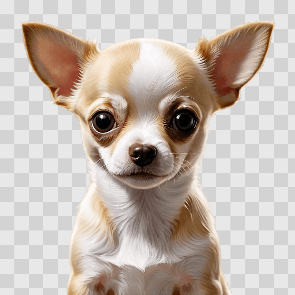 apple head chihuahua puppy A dog with big eyes looking at camera