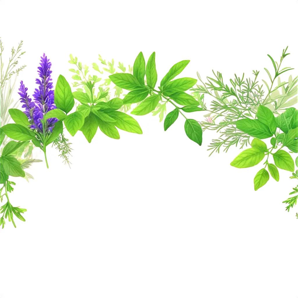 array of herbs with purple and green leaves