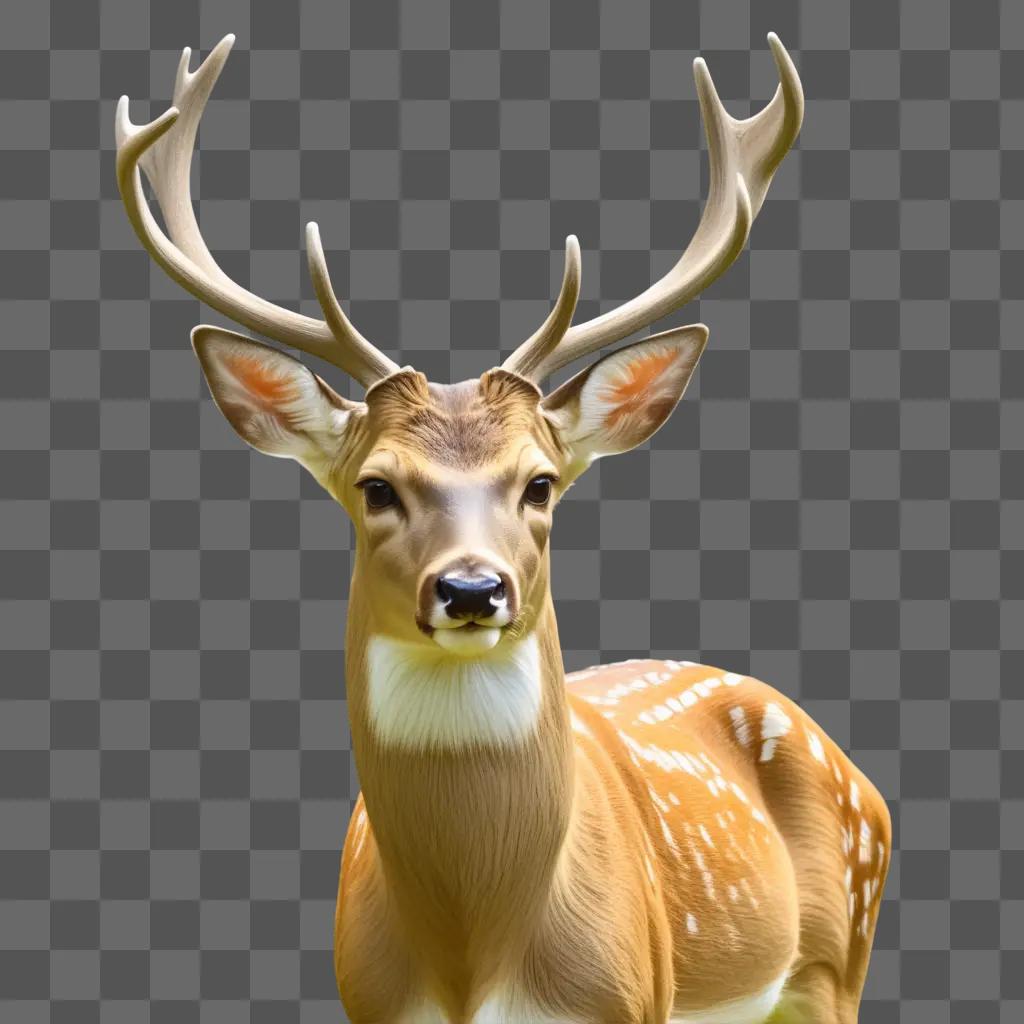 artistic depiction of a deer with horns