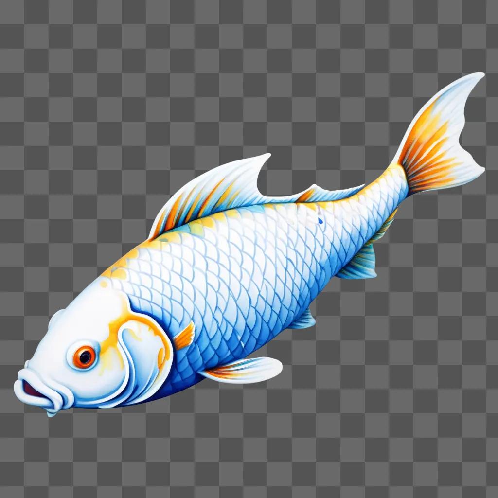 artistic drawing of a coy fish