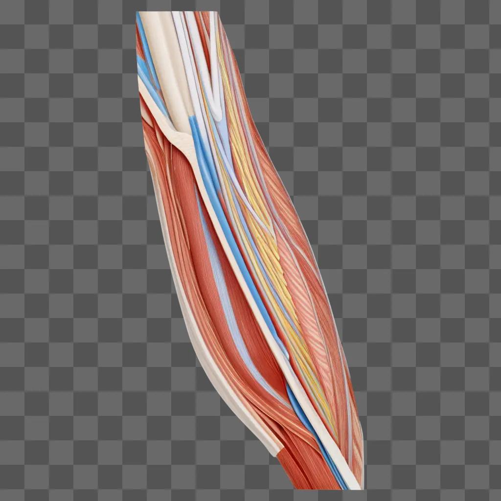 atomical model of a muscle with transparent bounding box