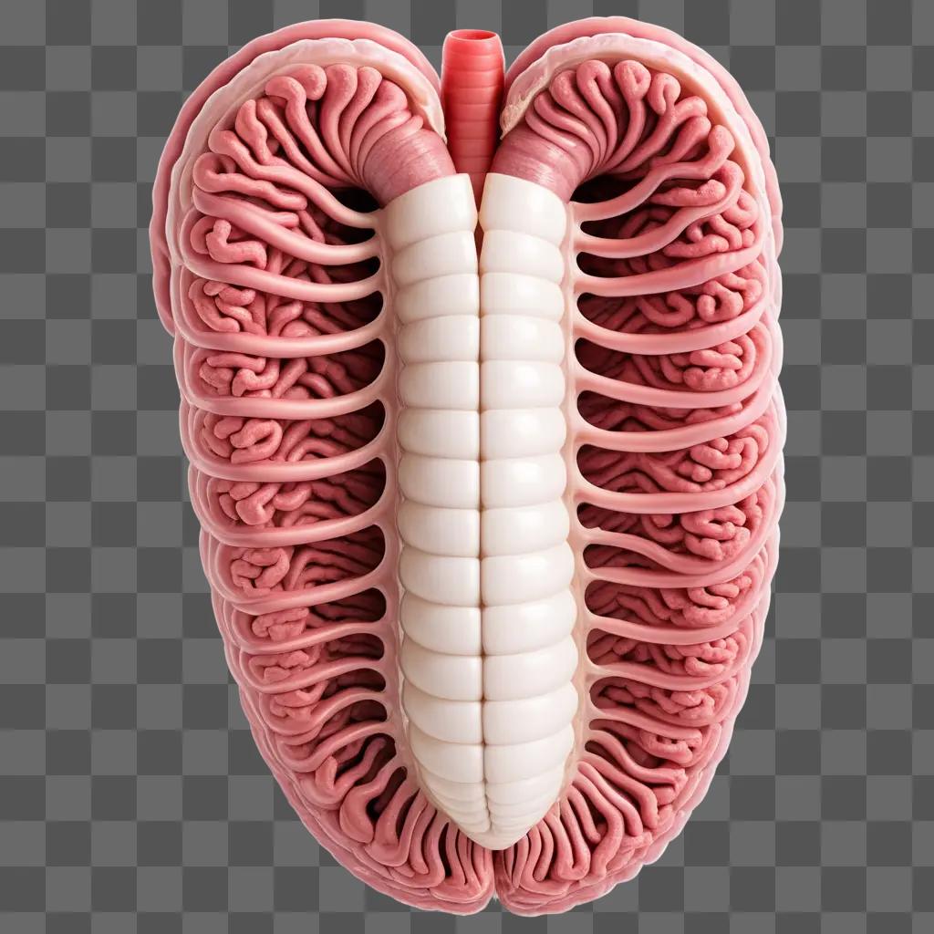 atomical model of human intestines with white tube