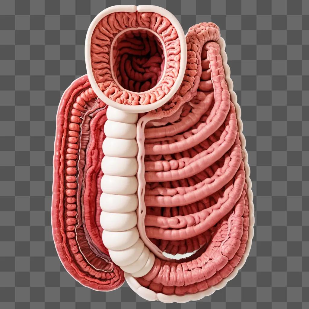 atomical model of the human intestine