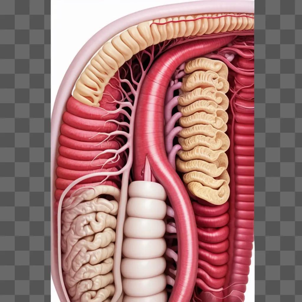 血管によるヒト腸の解剖学