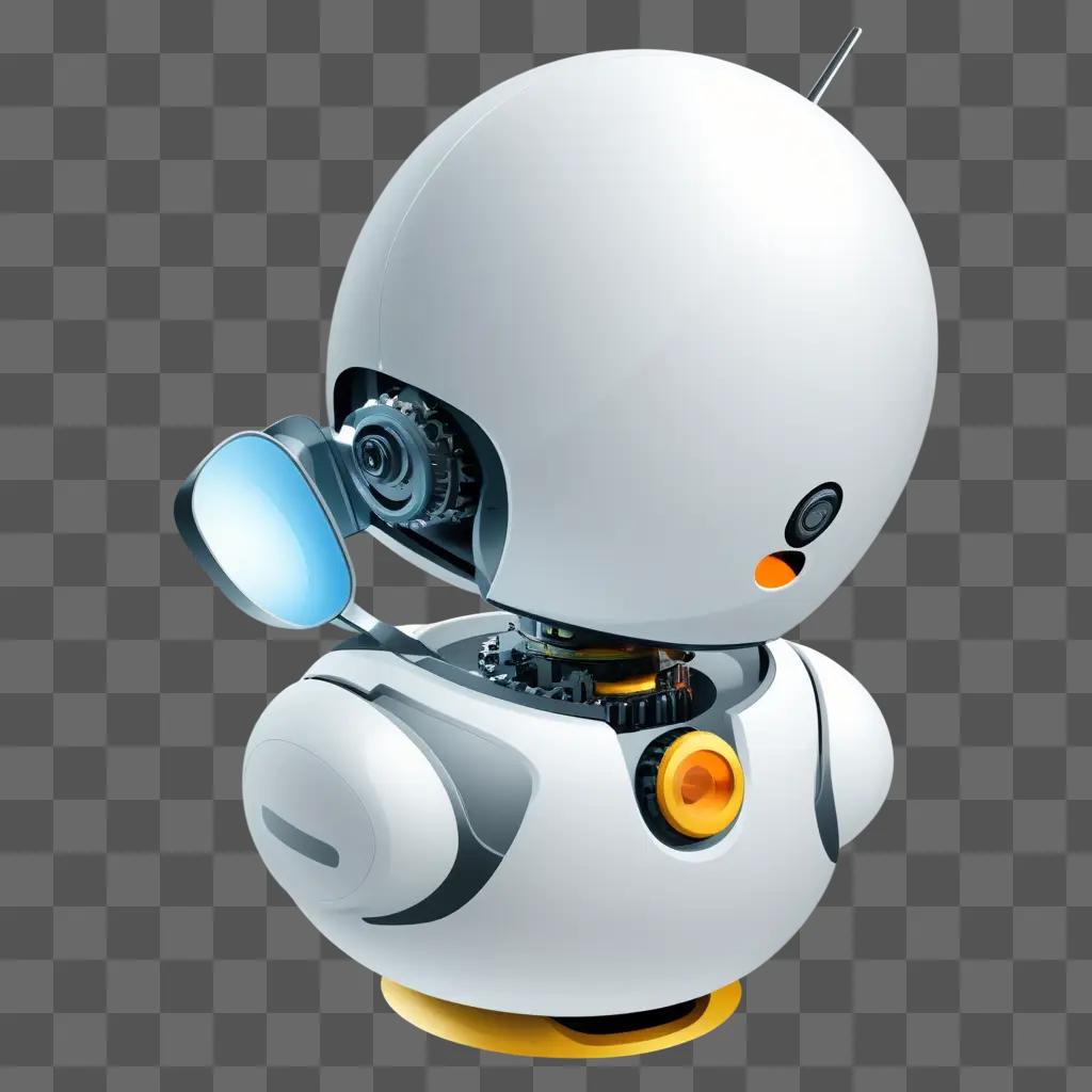 automatic robot with an orange button on its side