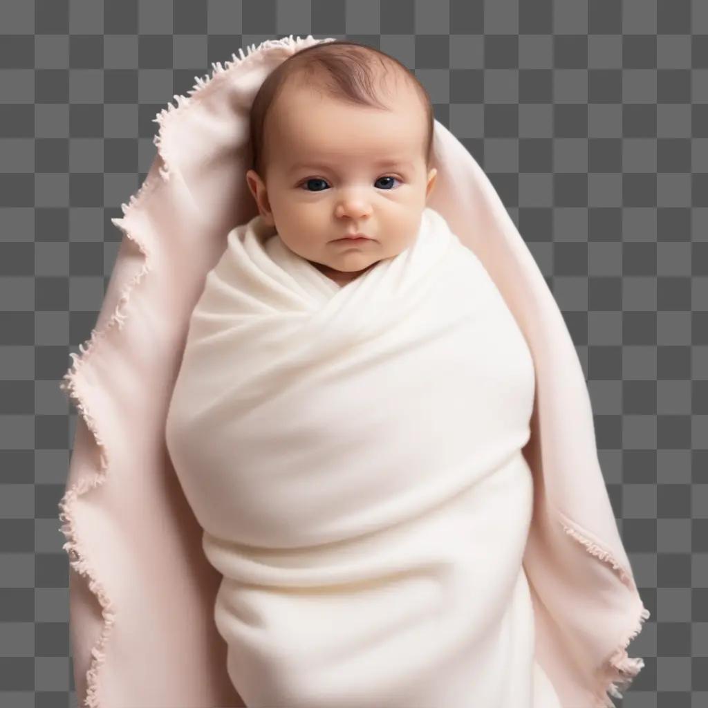 baby wrapped in a white blanket