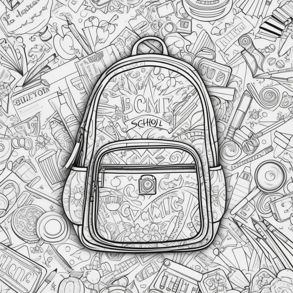 back to school coloring page with a backpack on it