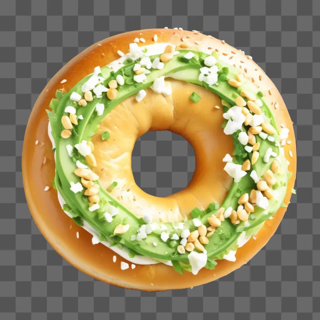 bagel with avocado and nuts on it