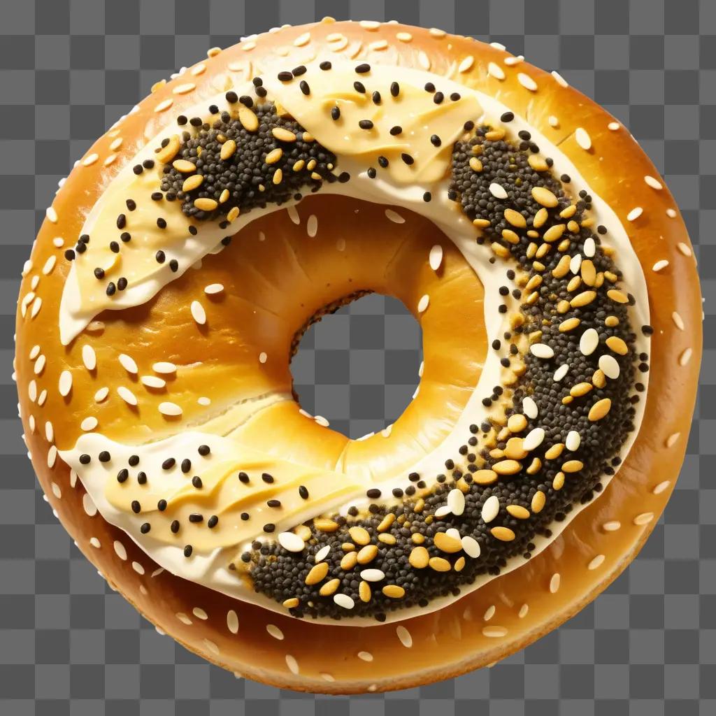 bagel with sesame and poppy seeds