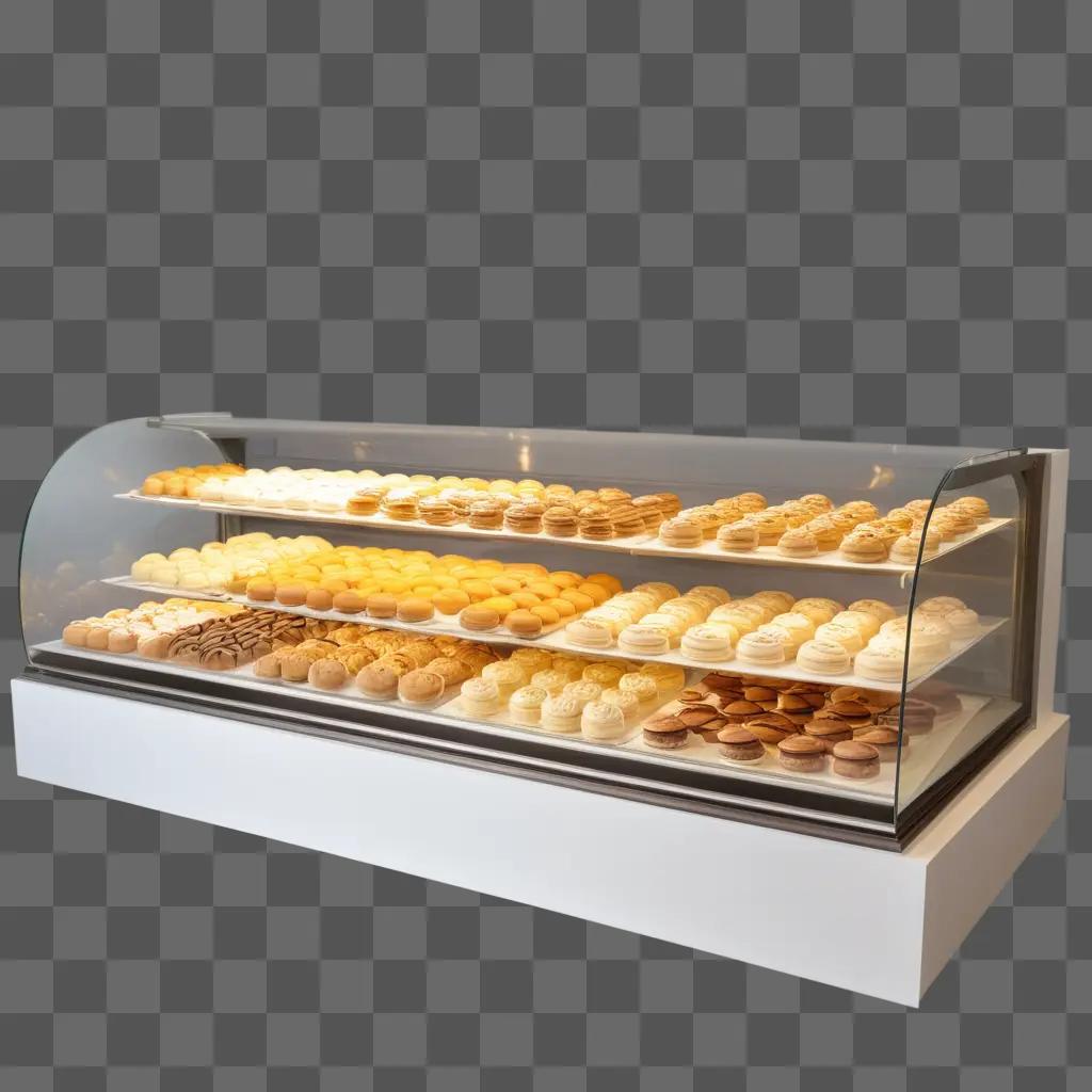 bakery display case with a variety of desserts