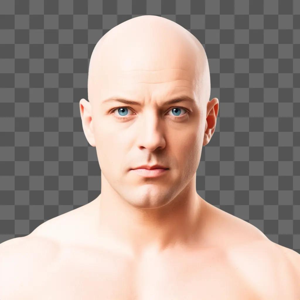 bald man stares into the camera