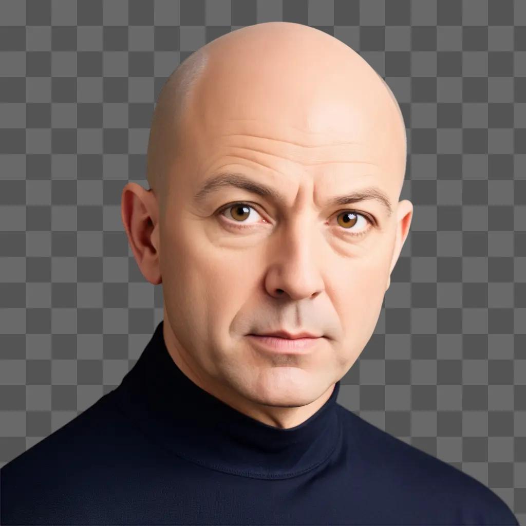 bald man with a serious look on his face