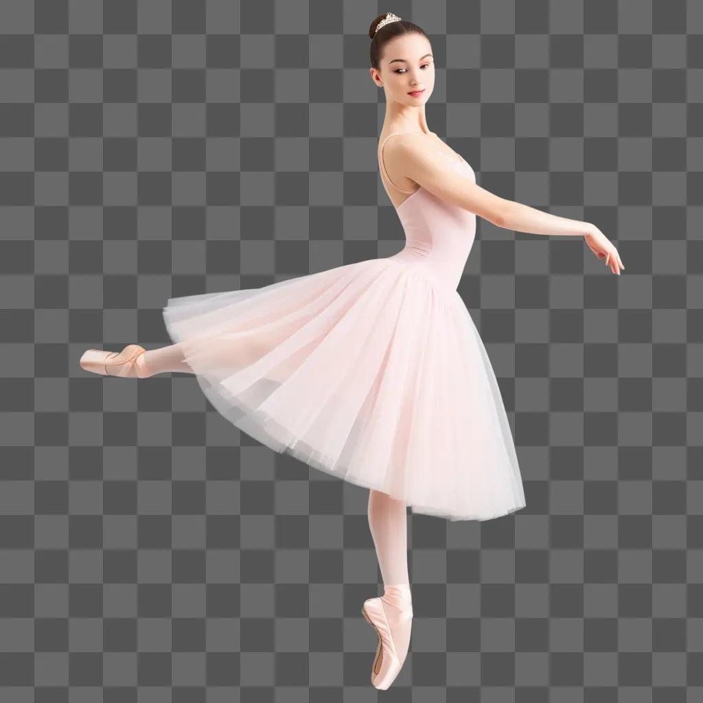 ballerina in a pink tutu and pointe shoes