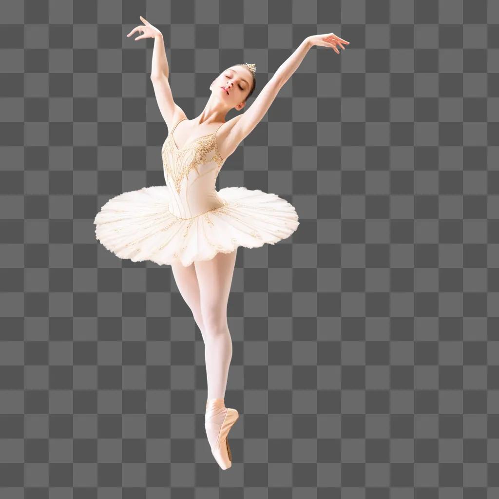 ballerina in motion on a pink stage