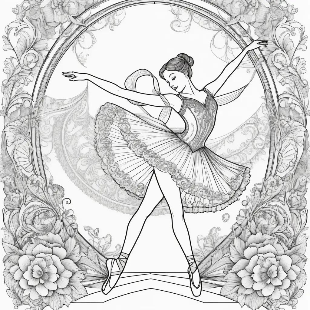 バレエダンサーは花でページを彩っています