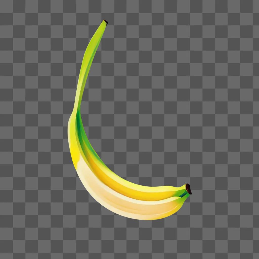 banana is drawn on a green background