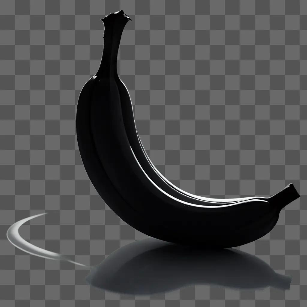 banana is silhouetted on a black background