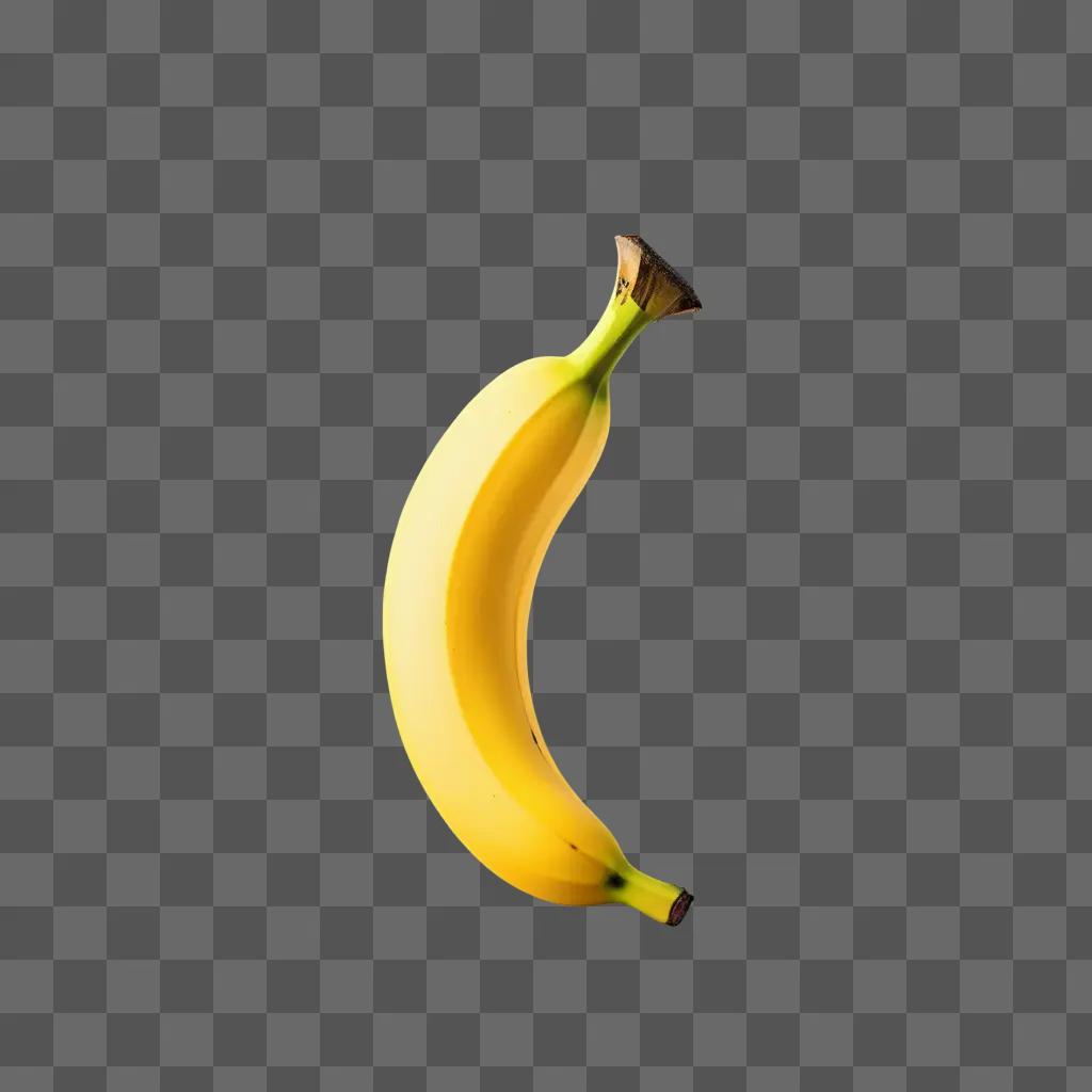 banana on a yellow background with a light glowing effect