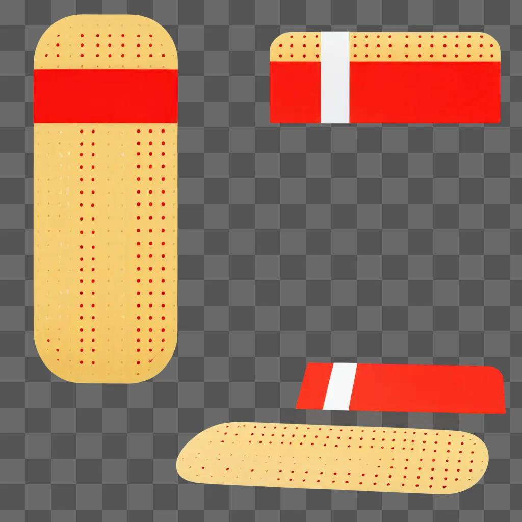 band aid clipart on a yellow background